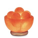 Himalayan Glow Bowl Salt Crystal Lamp with Neem Wooden Base