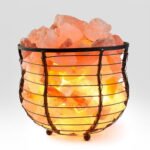 pink salt in an iron bowl